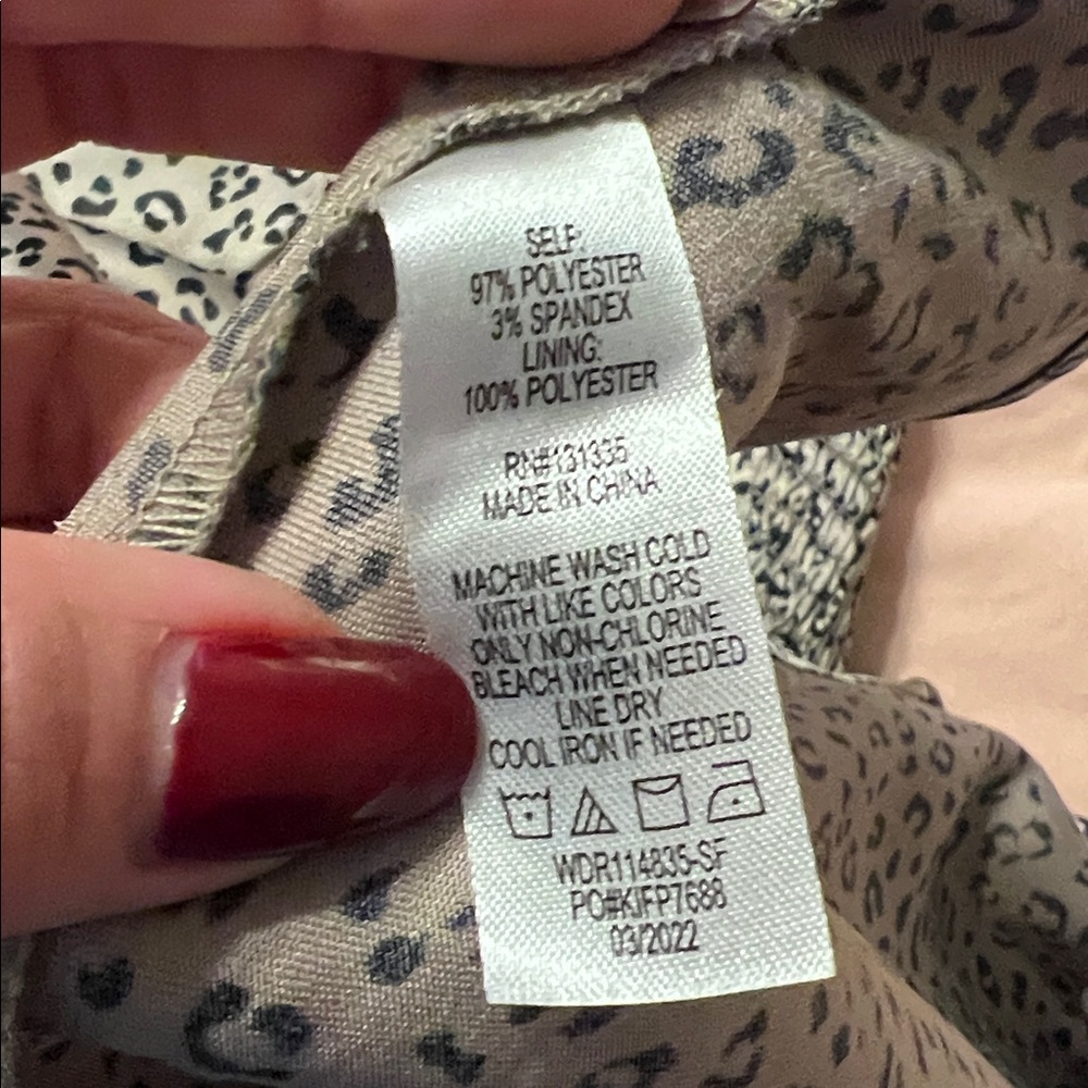 Socialite Satin Leopard Print Tie Strap Mini Dress Small | Smocked Back Animal - Picture 12 of 12